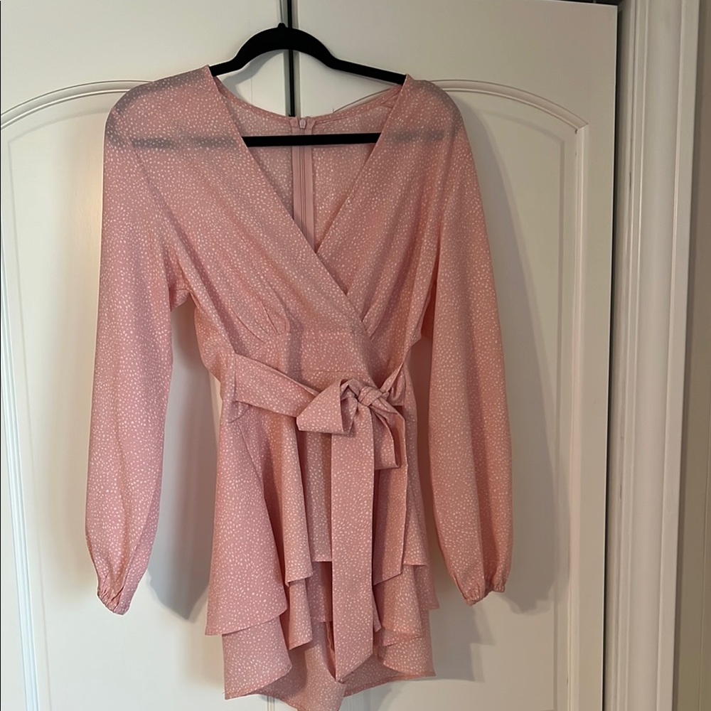 Pink Wrap Dress with Belt